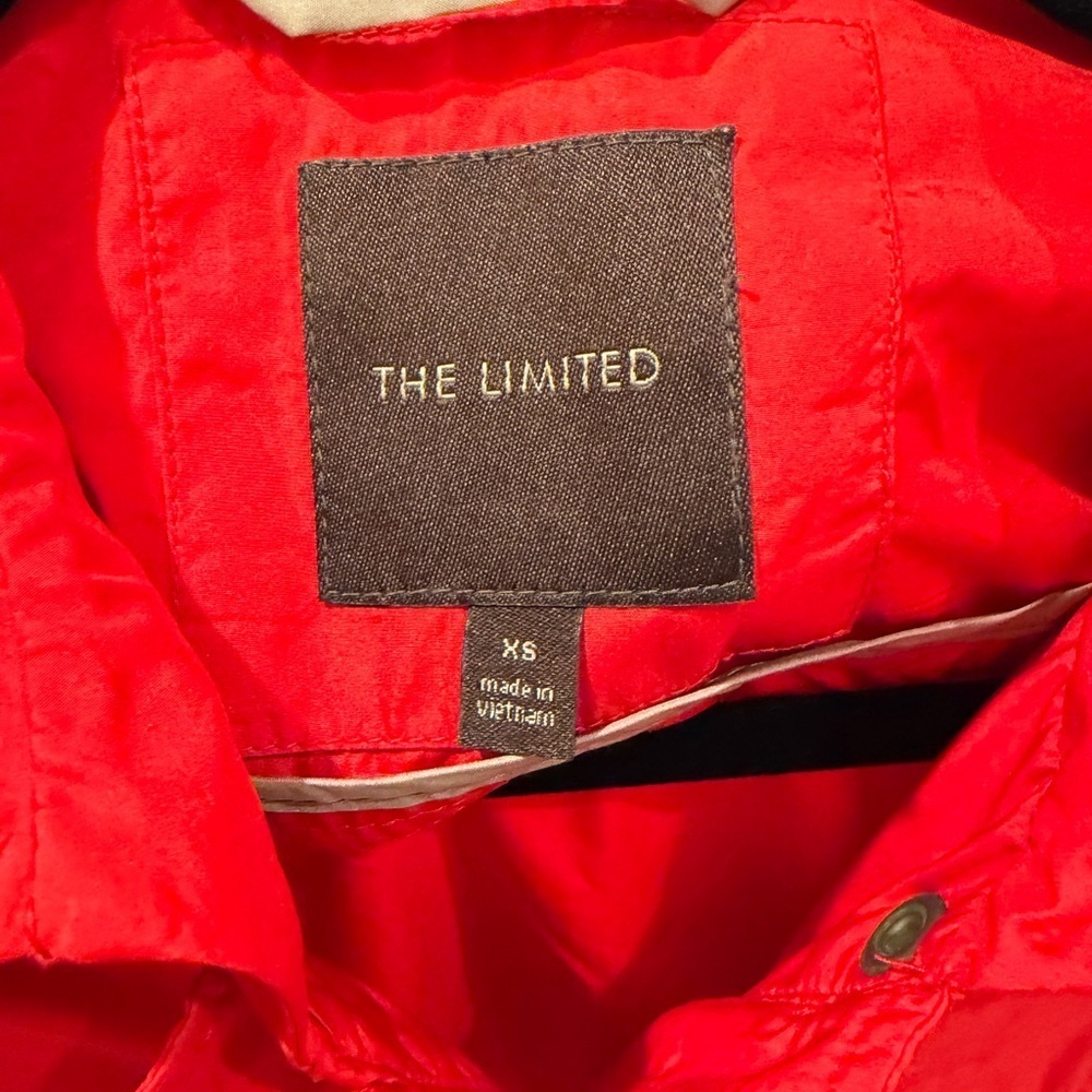 The Limited Bright Red Lightweight Utility Jacket Classic Minimal Chic - Picture 5 of 6